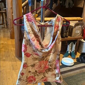 Banana Republic Floral Sleeveless Blouse - Pink and Brown